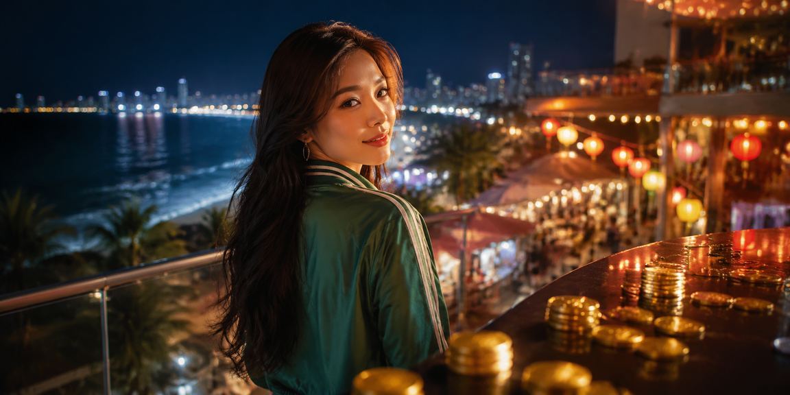 Giao diện ứng dụng casino trực tuyến tại Đà Nẵng về đêm