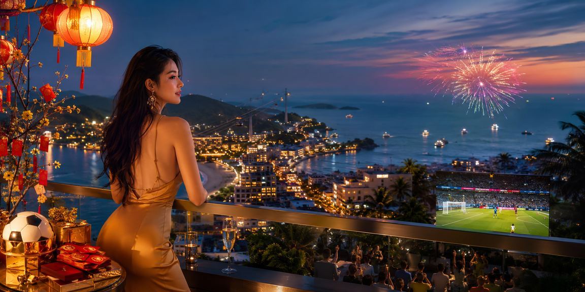 Bầu không khí lễ hội Phú Quốc với người hâm mộ bóng đá cầm đèn lồng theo dõi trận đấu đêm